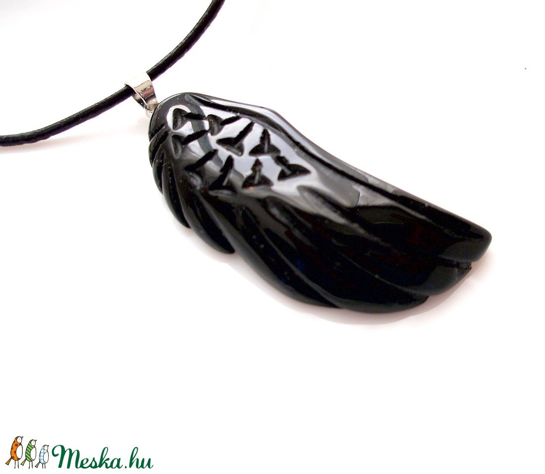 Égi árny fekete achát szárny medál / nyaklánc unisex - ékszer - nyaklánc - medál - Meska.hu Égi árny fekete achát szárny medál / nyaklánc unisex - ékszer - nyaklánc - medál - Meska.hu