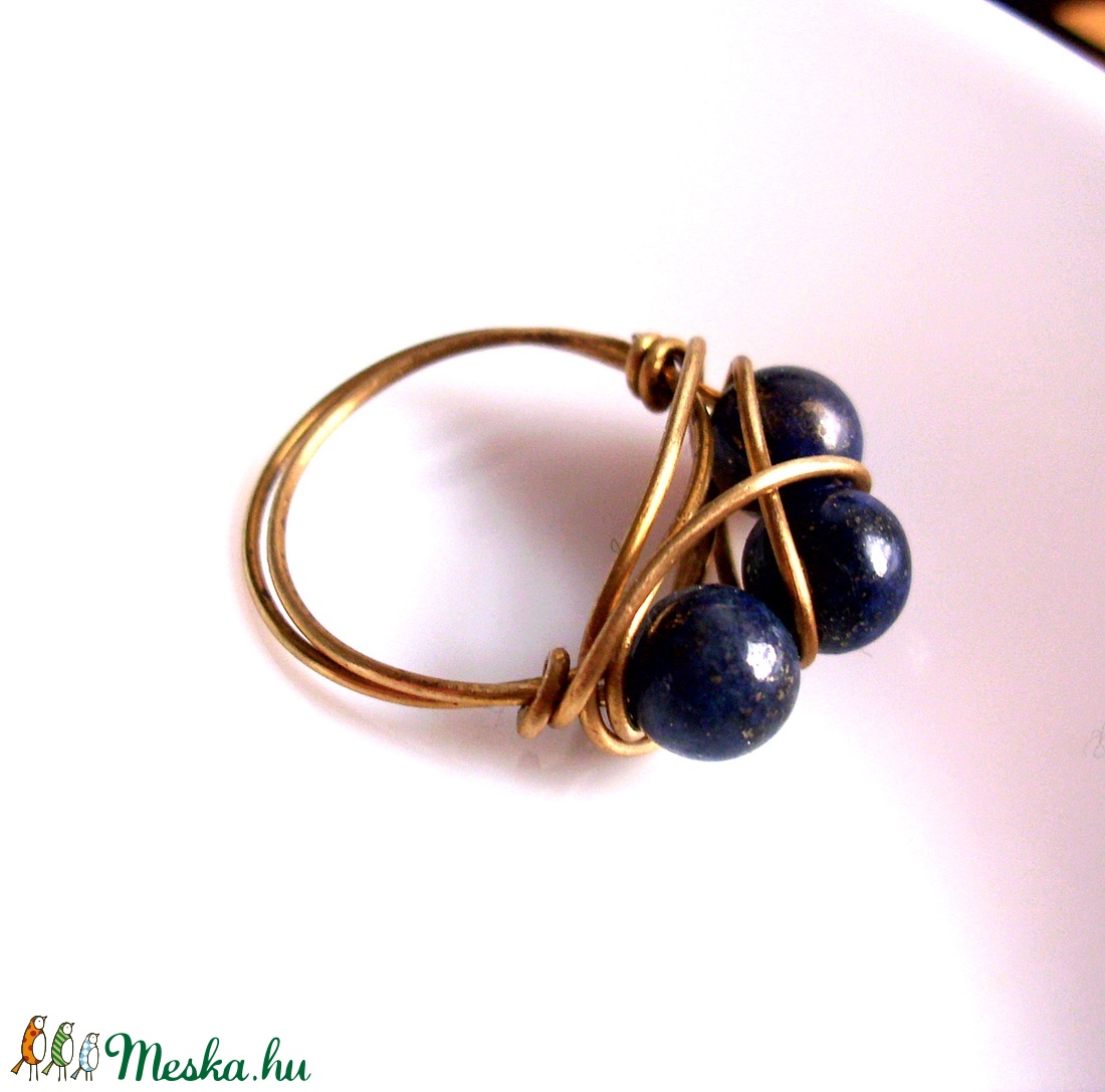 Sárgaréz lapis lazuli gyűrű - ékszer - gyűrű - többköves gyűrű - Meska.hu Sárgaréz lapis lazuli gyűrű - ékszer - gyűrű - többköves gyűrű - Meska.hu