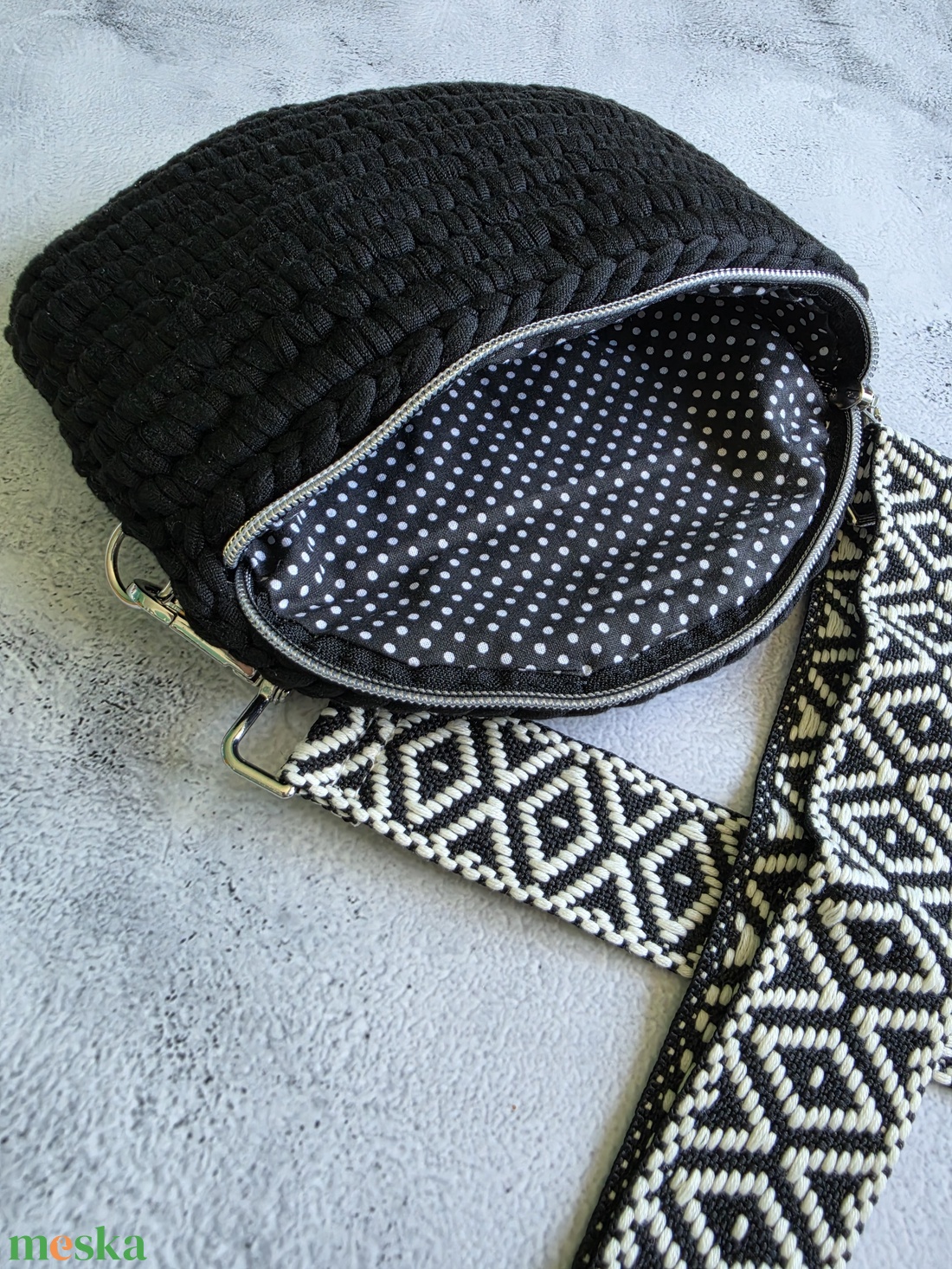 Horgolt övtáska / crossbody táska - táska & tok - övtáska - Meska.hu