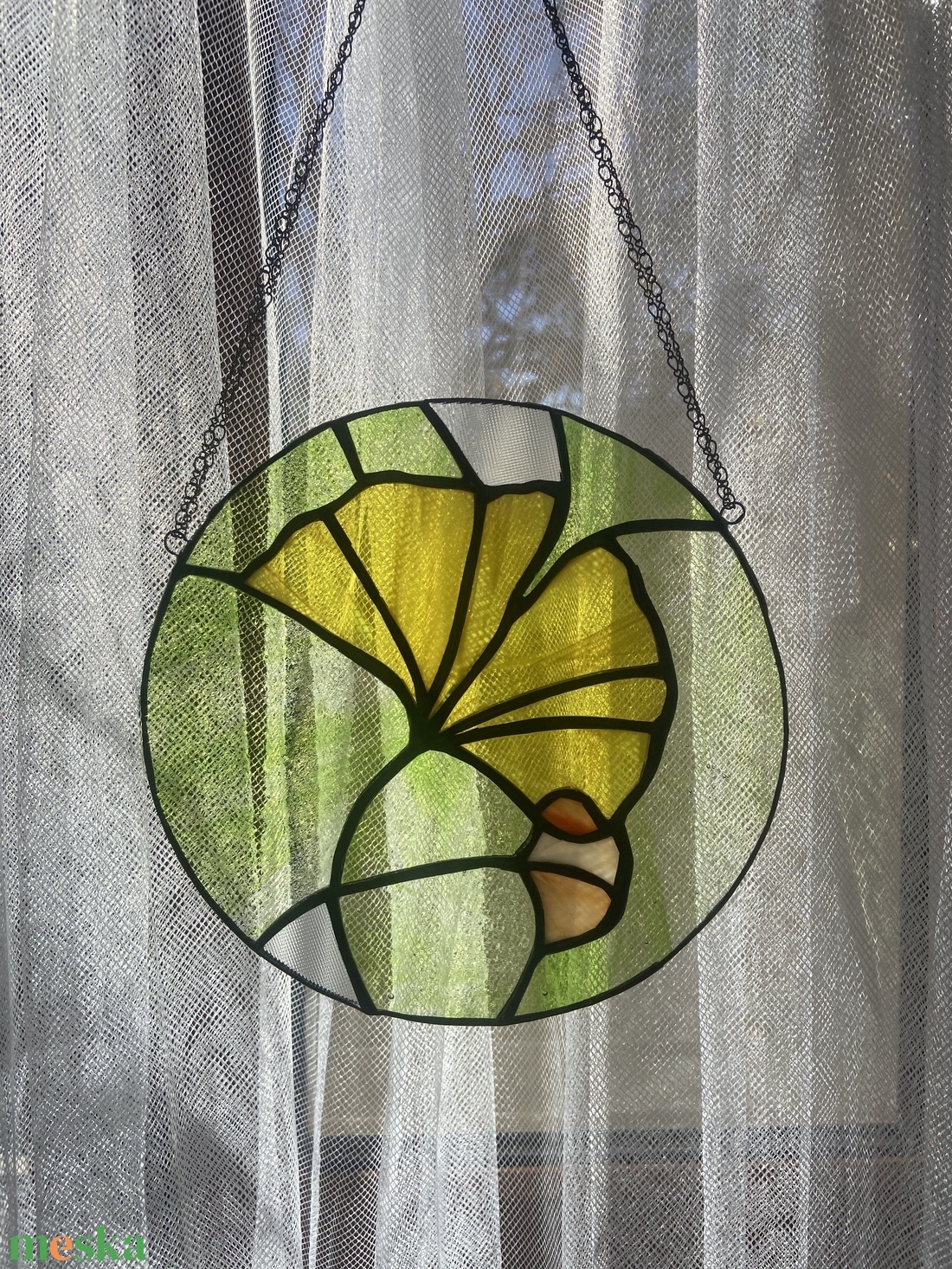 Ginkgó bilóba ablakdísz - otthon & életmód - dekoráció - ajtó- és ablak dekoráció - ablakdísz - Meska.hu