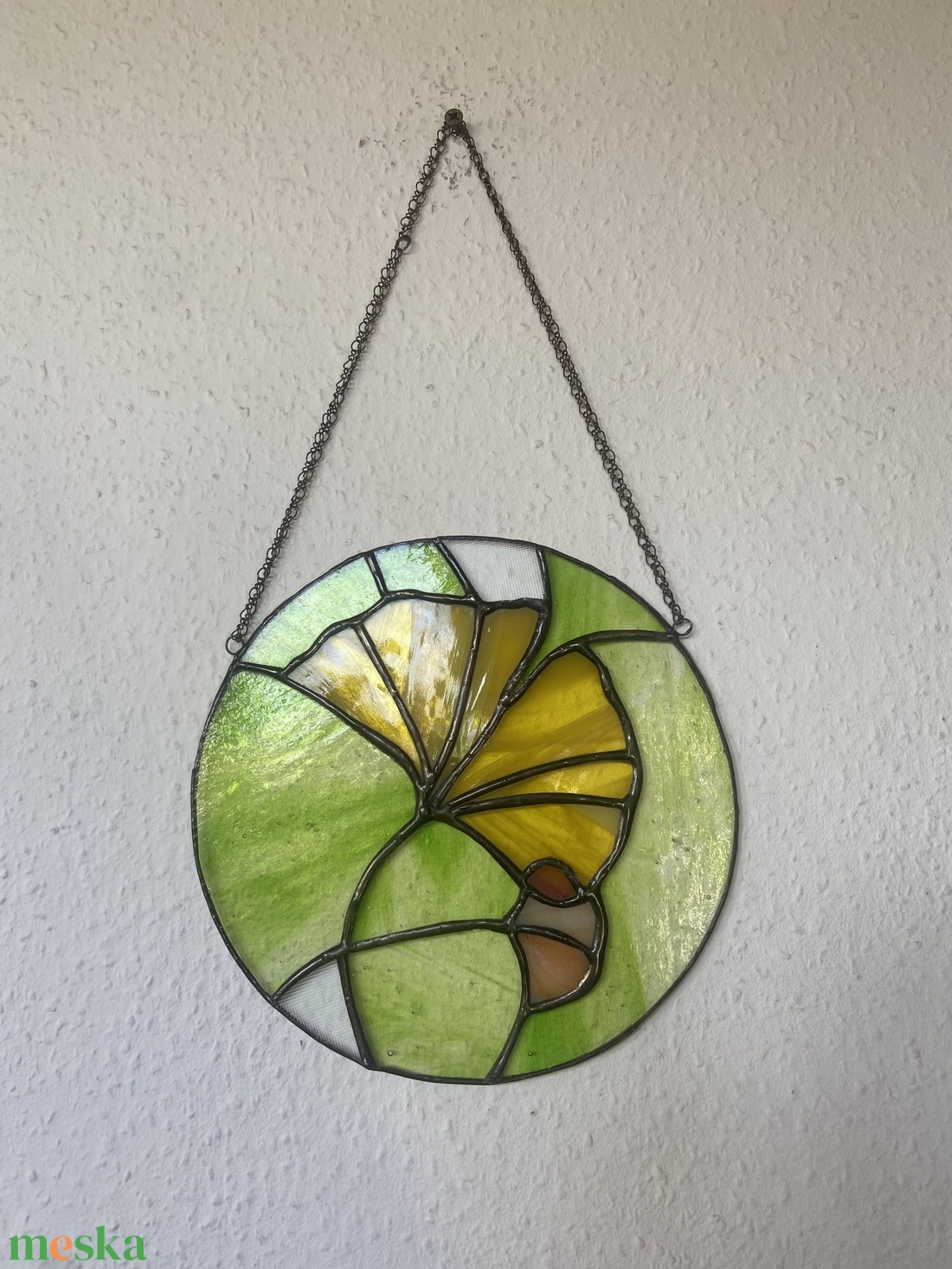 Ginkgó bilóba ablakdísz - otthon & életmód - dekoráció - ajtó- és ablak dekoráció - ablakdísz - Meska.hu