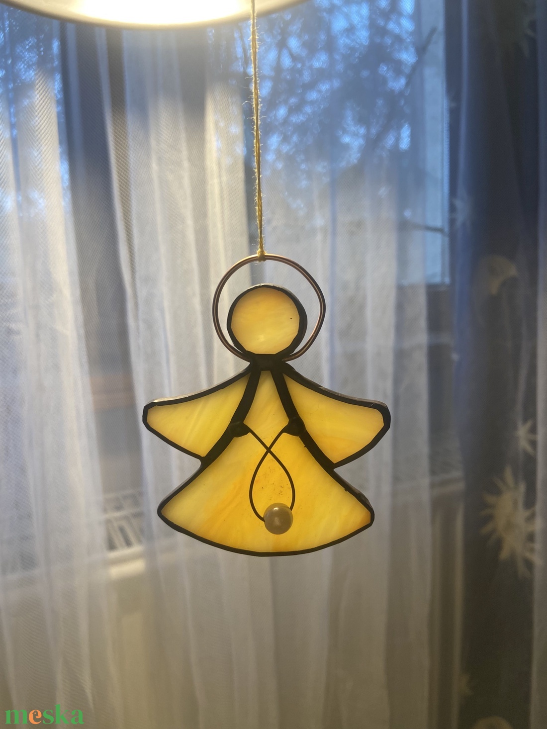 Angyalka 1. (sárga) - karácsony - karácsonyi lakásdekoráció - karácsonyfadíszek - Meska.hu