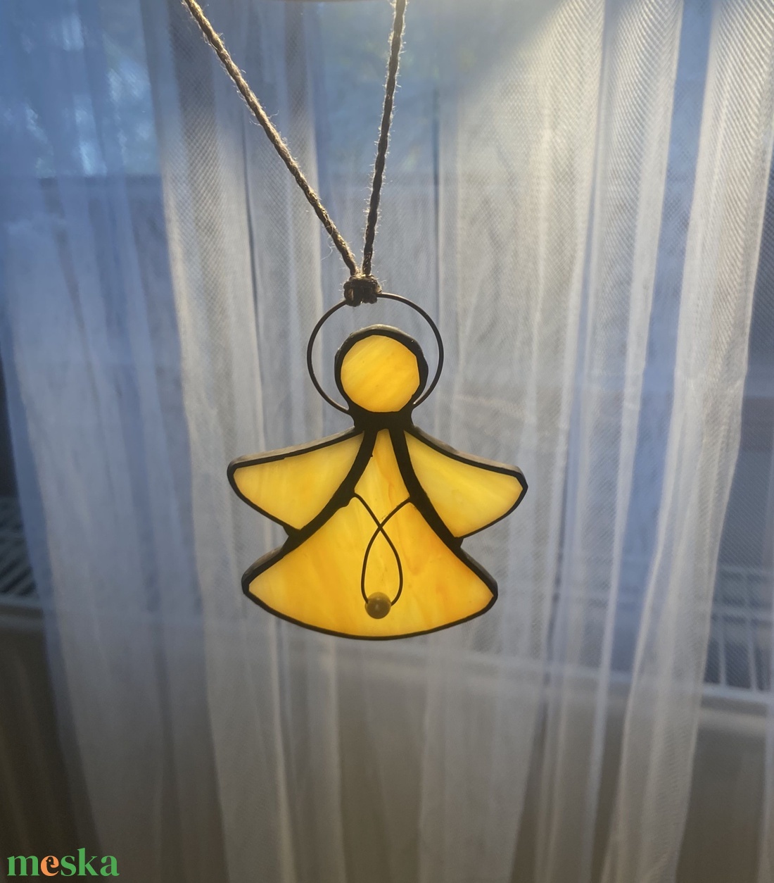 Angyalka 1. (sárga) - karácsony - karácsonyi lakásdekoráció - karácsonyfadíszek - Meska.hu