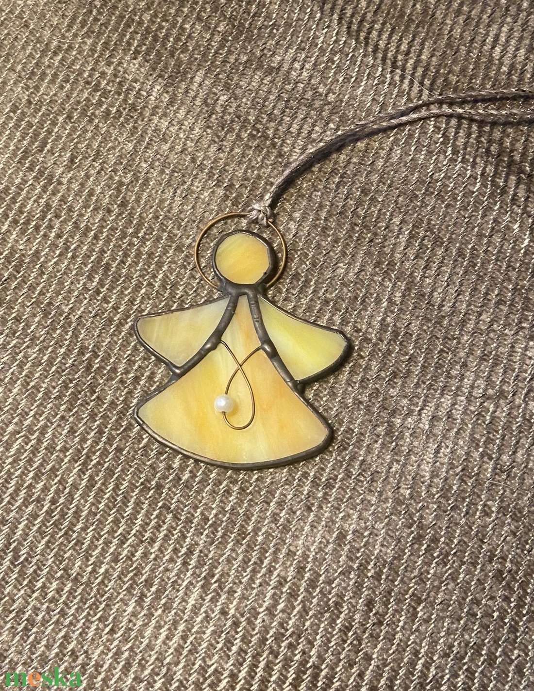 Angyalka 1. (sárga) - karácsony - karácsonyi lakásdekoráció - karácsonyfadíszek - Meska.hu