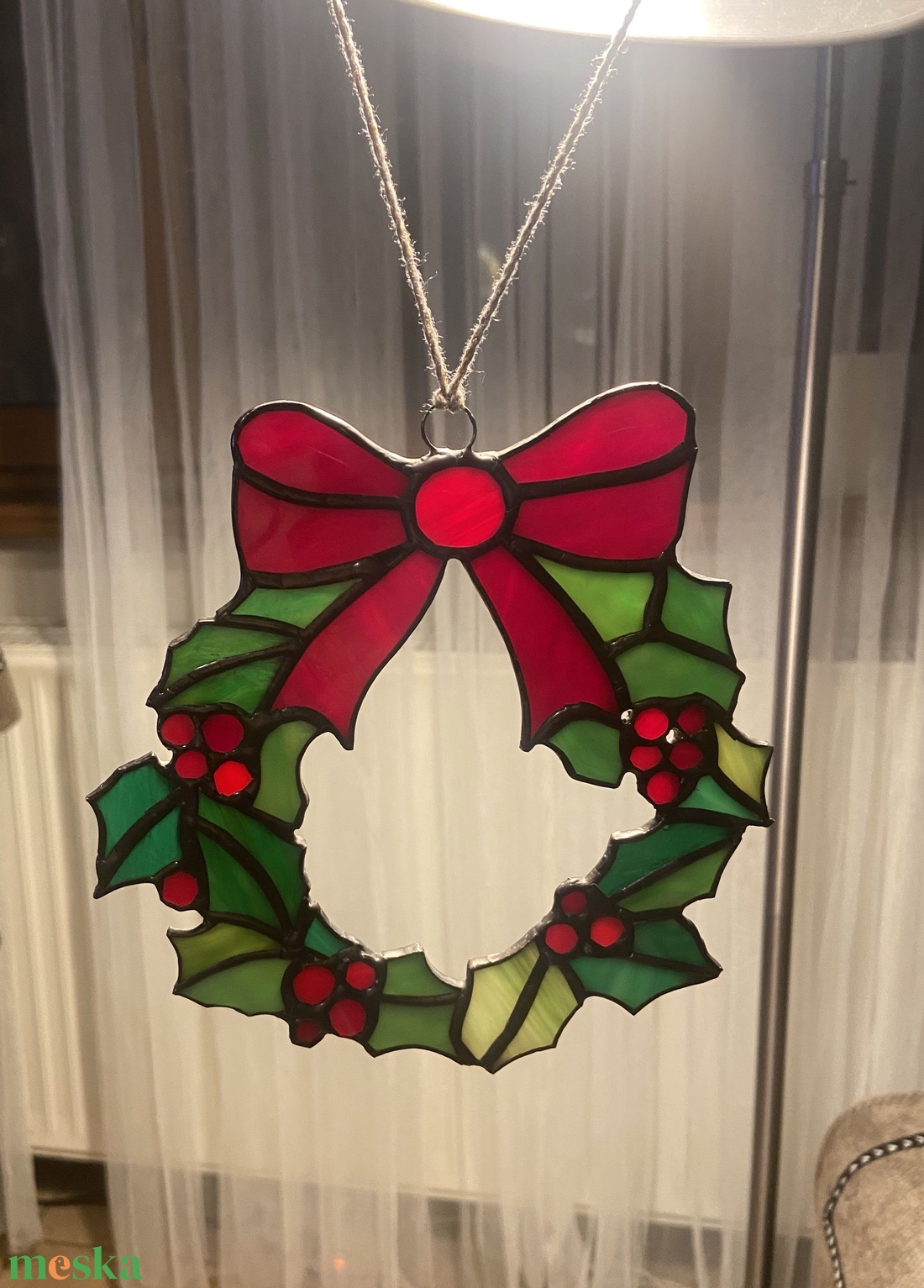 Karácsonyi koszorú (ajtó-, vagy  ablakdísz) - otthon & életmód - dekoráció - ajtó- és ablak dekoráció - ablakdísz - Meska.hu