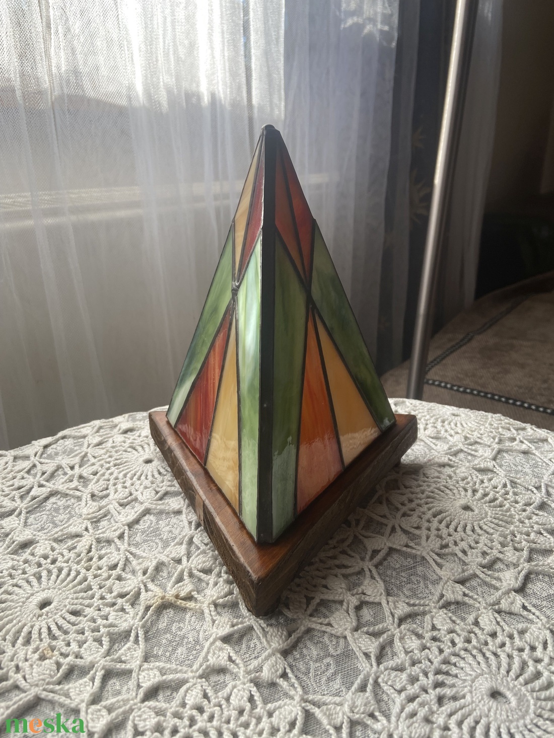 Gúla formájú hangulatlámpa, zöld - narancs - otthon & életmód - lámpa - hangulatlámpa - Meska.hu