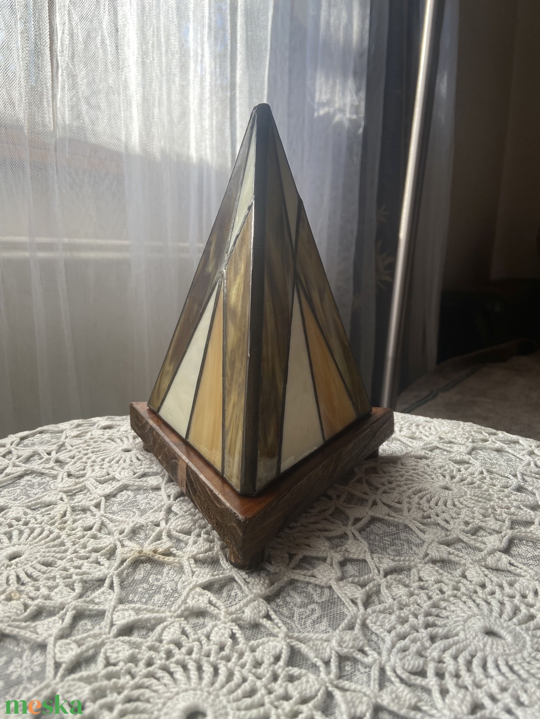 Gúla formájú hangulatlámpa, barna - bézs - otthon & életmód - lámpa - hangulatlámpa - Meska.hu