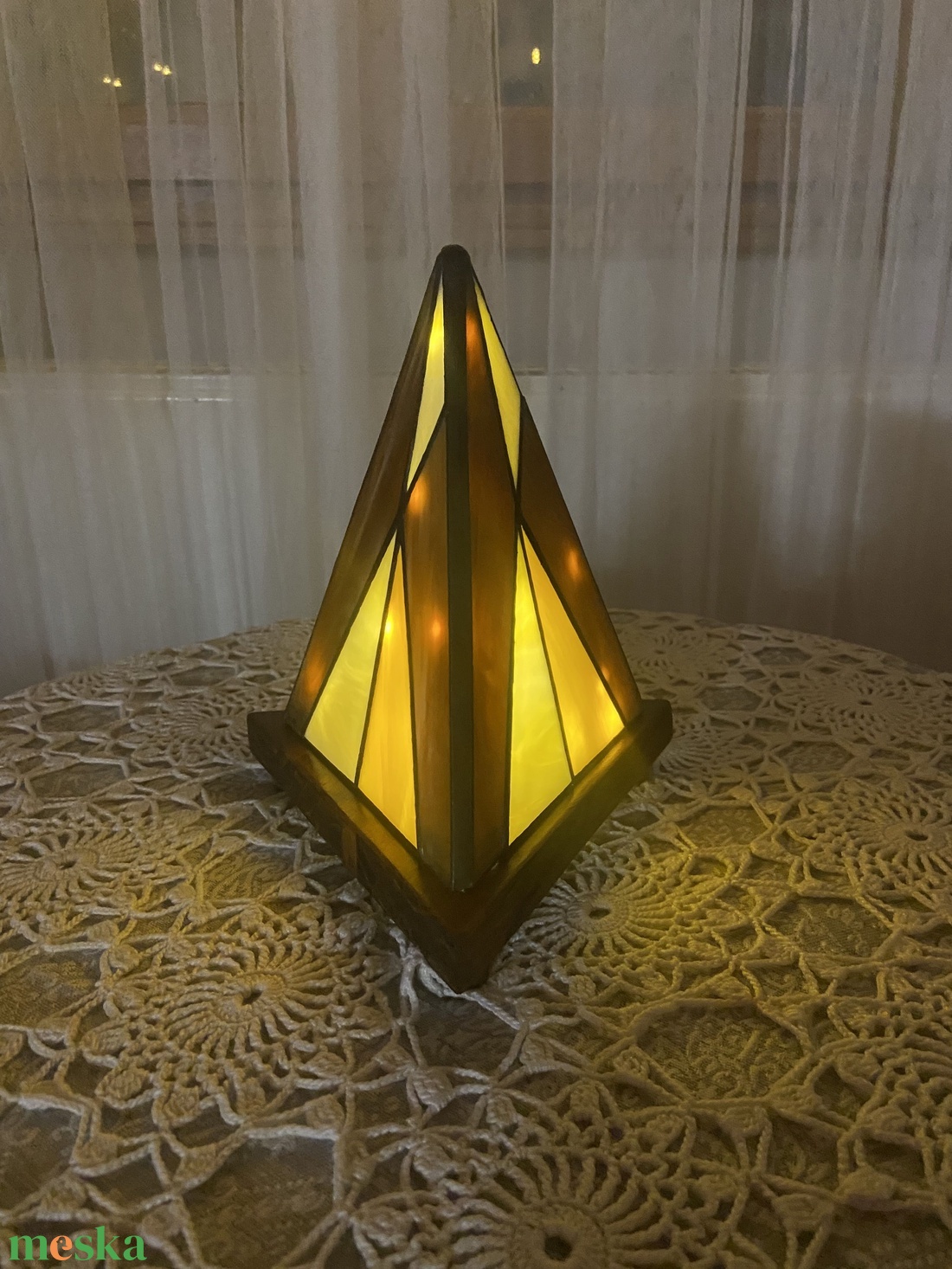 Gúla formájú hangulatlámpa, barna - bézs - otthon & életmód - lámpa - hangulatlámpa - Meska.hu