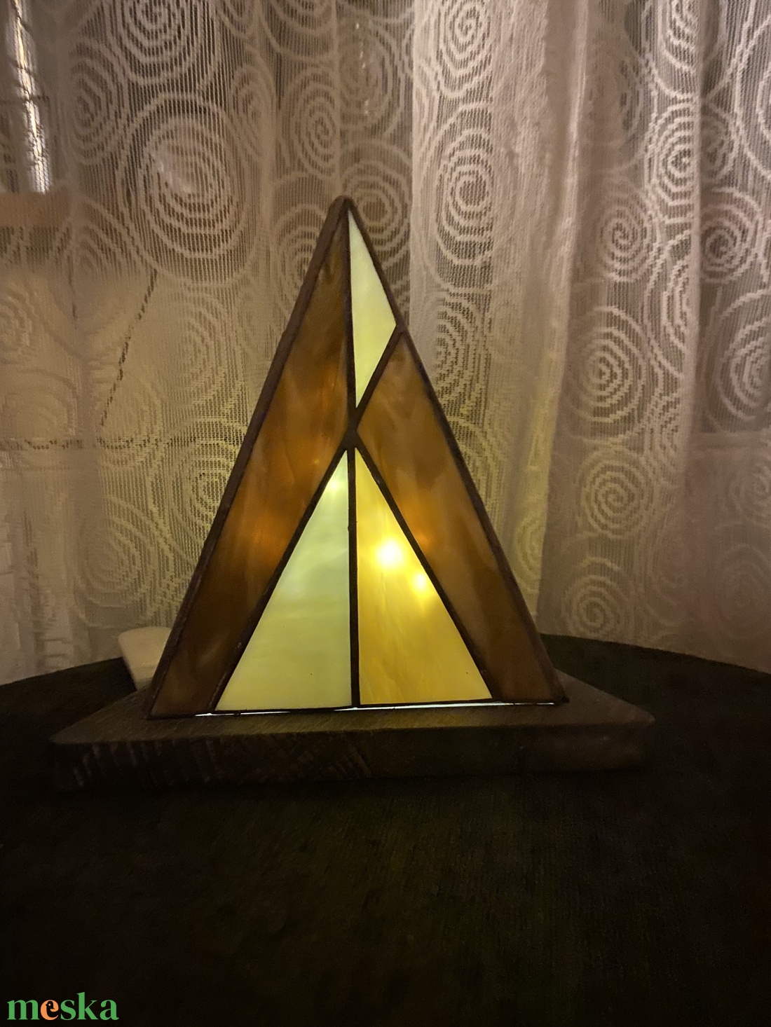 Gúla formájú hangulatlámpa, barna - bézs - otthon & életmód - lámpa - hangulatlámpa - Meska.hu