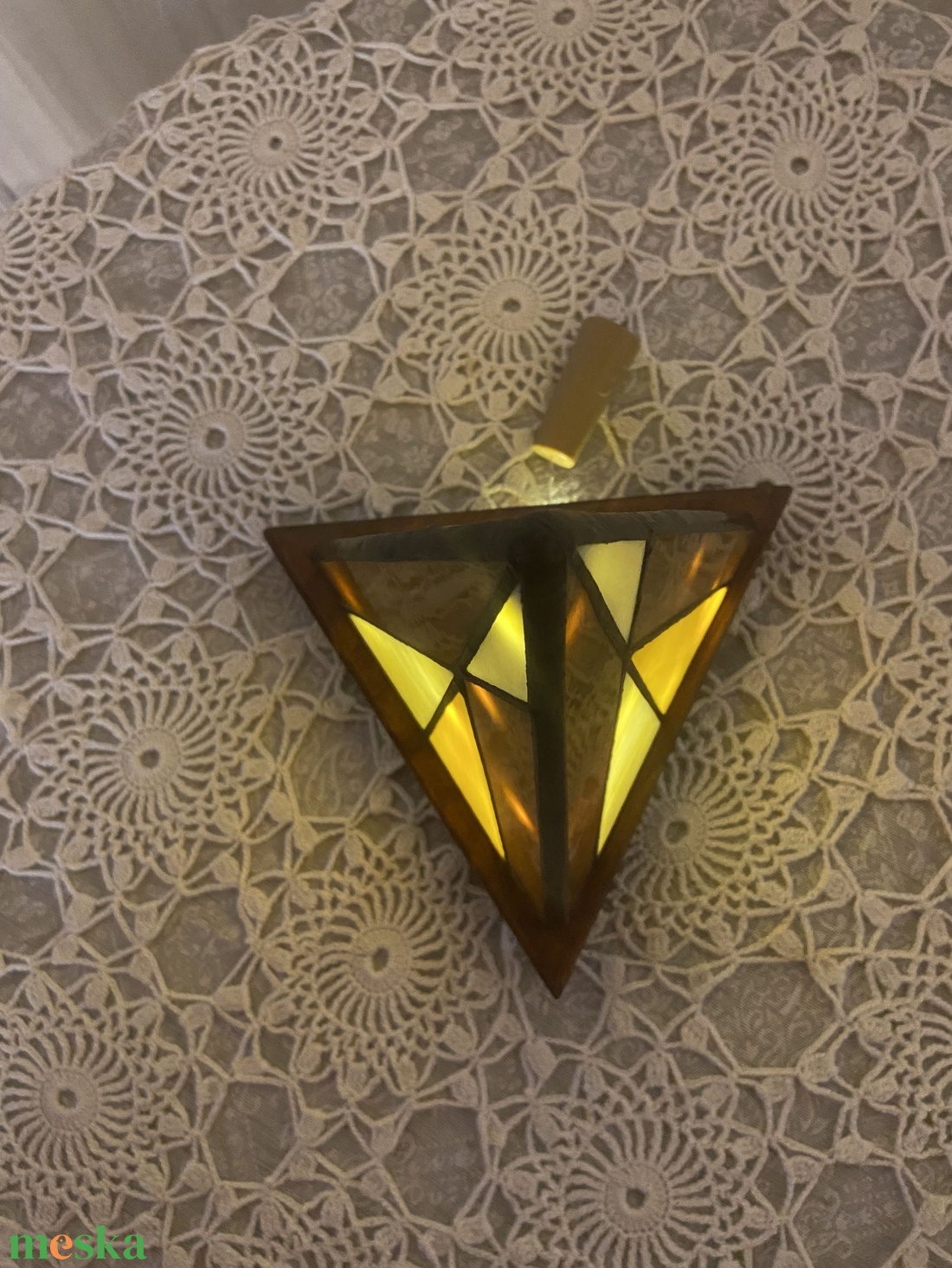 Gúla formájú hangulatlámpa, barna - bézs - otthon & életmód - lámpa - hangulatlámpa - Meska.hu