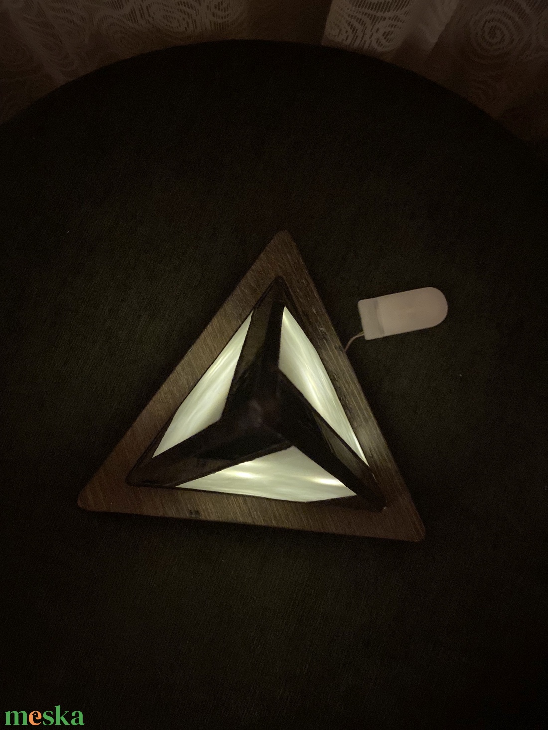 Gúla formájú hangulatlámpa, fekete - szürke - otthon & életmód - lámpa - hangulatlámpa - Meska.hu