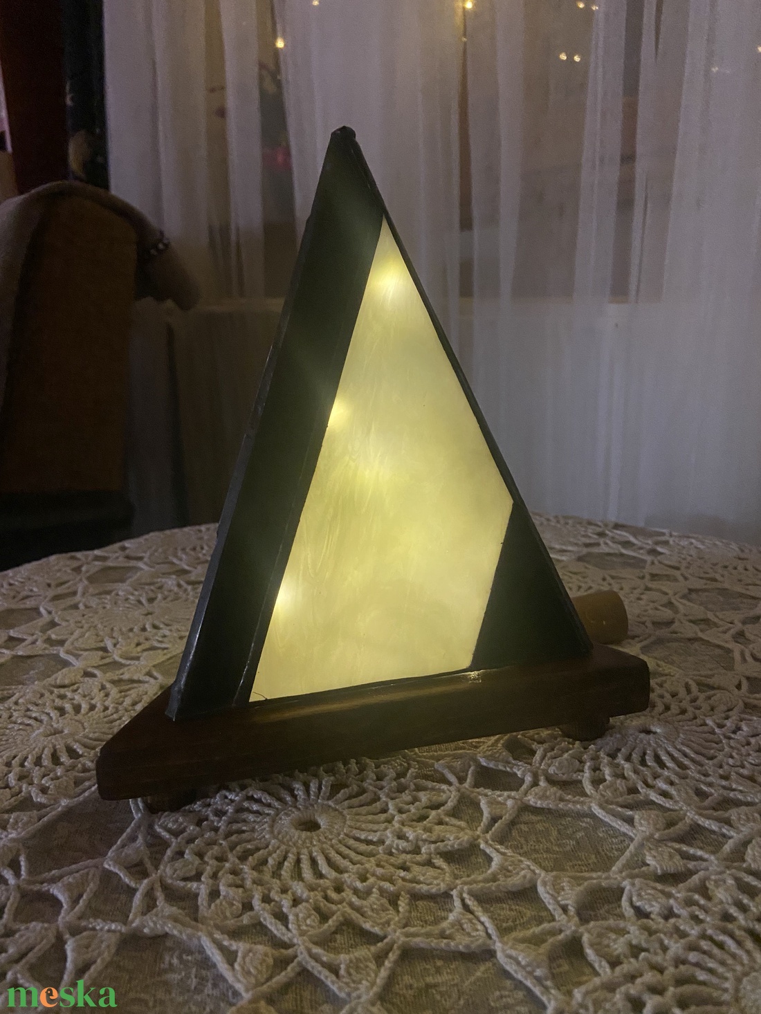 Gúla formájú hangulatlámpa, fekete - szürke - otthon & életmód - lámpa - hangulatlámpa - Meska.hu