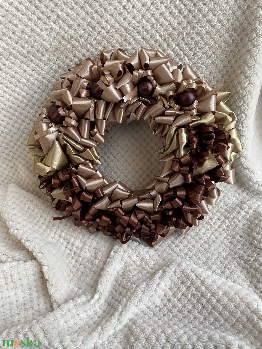  Édes karamell koszorú - karácsony - adventi díszek - adventi ajtódísz - Meska.hu