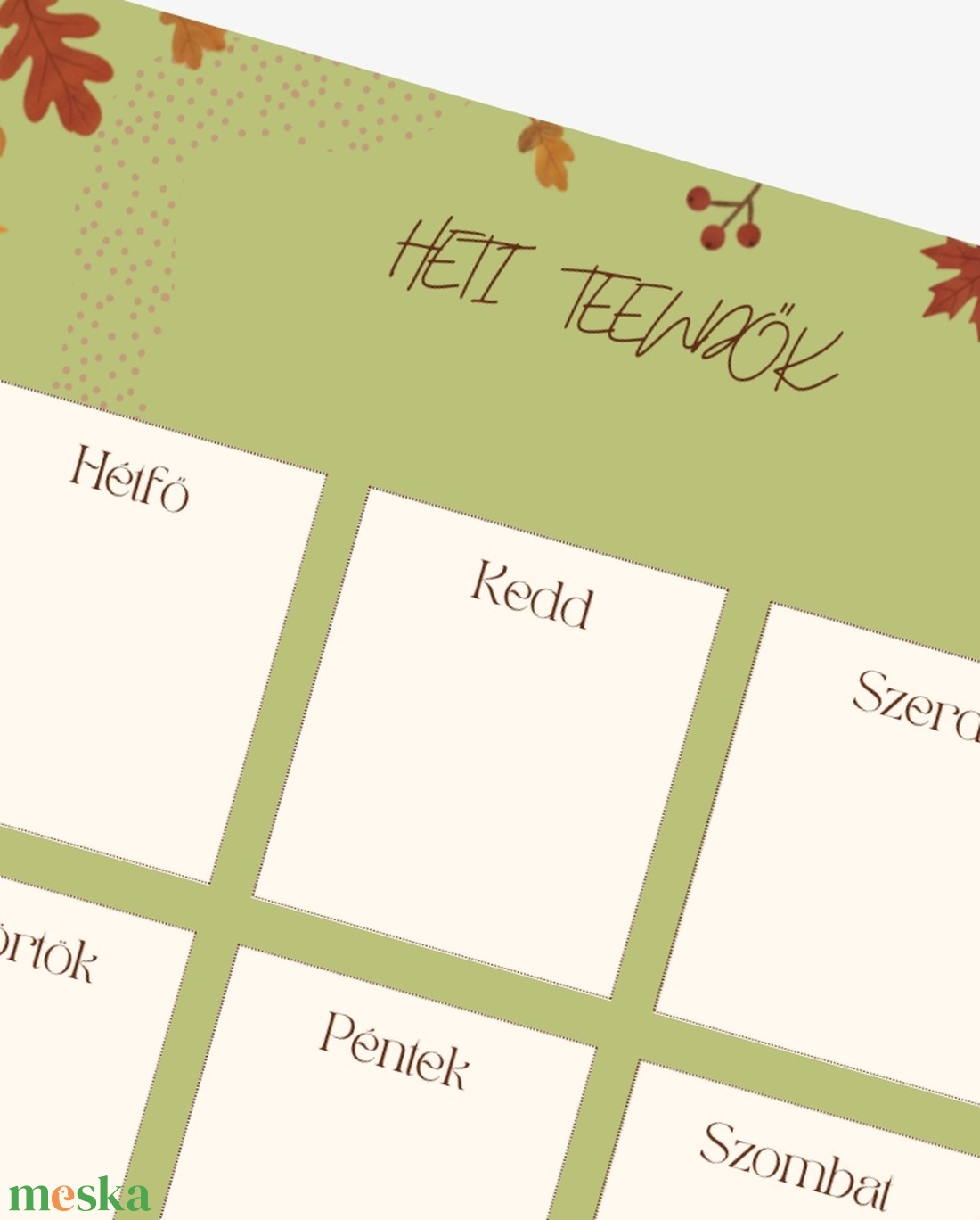  Heti tervező Digitális nyomtatható őszi hangulat  - otthon & életmód - papír, írószer - naptár & tervező - Meska.hu
