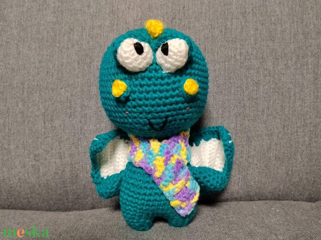 Horgolt sárkány - játék & sport - plüssállat & játékfigura - plüss sárkány - Meska.hu