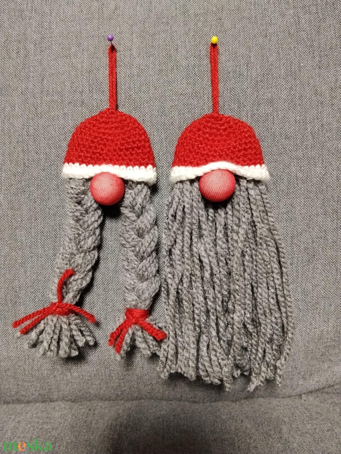 Manófej fiú-lány szett - karácsony - karácsonyi lakásdekoráció - karácsonyi manók, figurák - Meska.hu