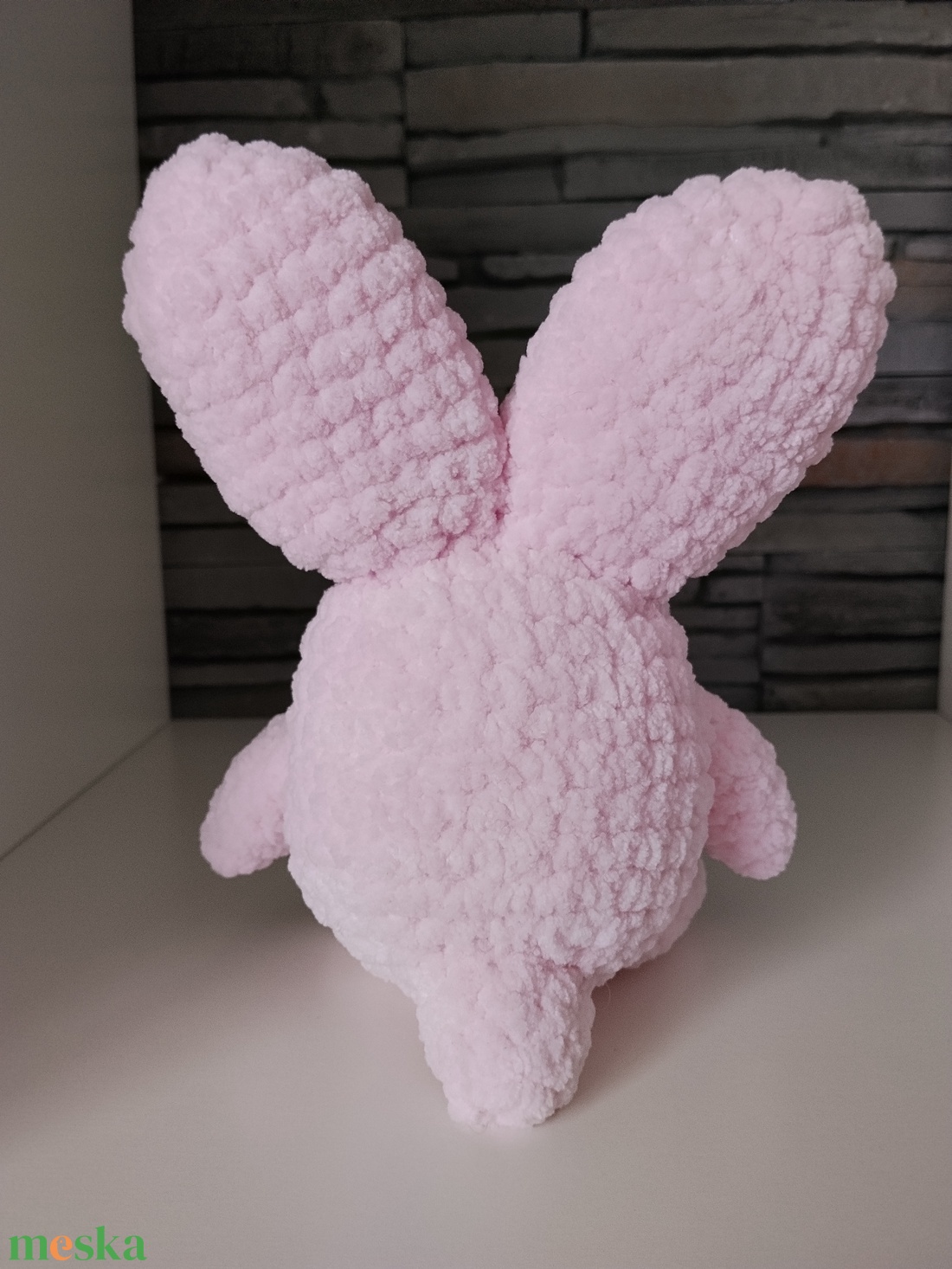 Horgolt rózsaszín tojásnyuszi húsvétra - ünnepi díszek, dekorációk - húsvéti díszek és dekorációk - húsvéti asztaldíszek - Meska.hu