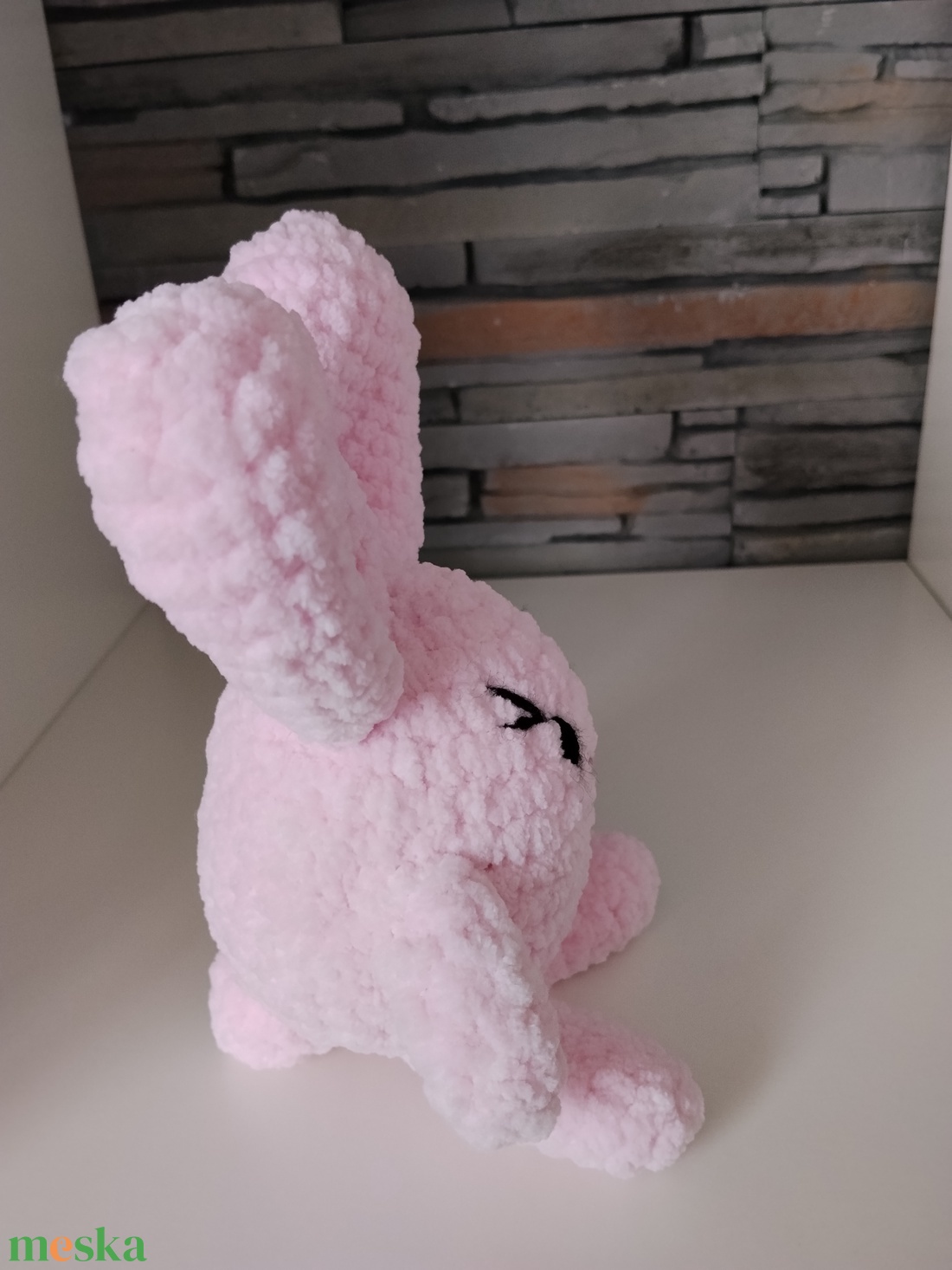 Horgolt rózsaszín tojásnyuszi húsvétra - ünnepi díszek, dekorációk - húsvéti díszek és dekorációk - húsvéti asztaldíszek - Meska.hu