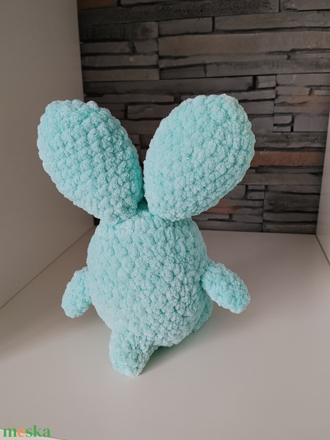 Horgolt húsvéti tojásnyuszi világos türkiz  - ünnepi díszek, dekorációk - húsvéti díszek és dekorációk - húsvéti asztaldíszek - Meska.hu