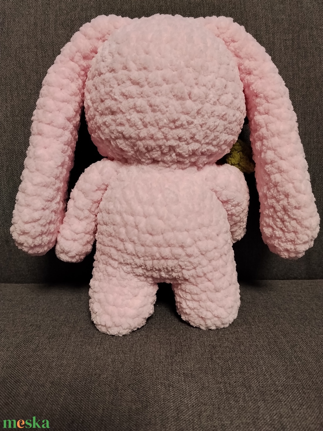 Horgolt húsvéti nyuszi répával rózsaszín  - játék & sport - plüssállat & játékfigura - nyuszi - Meska.hu