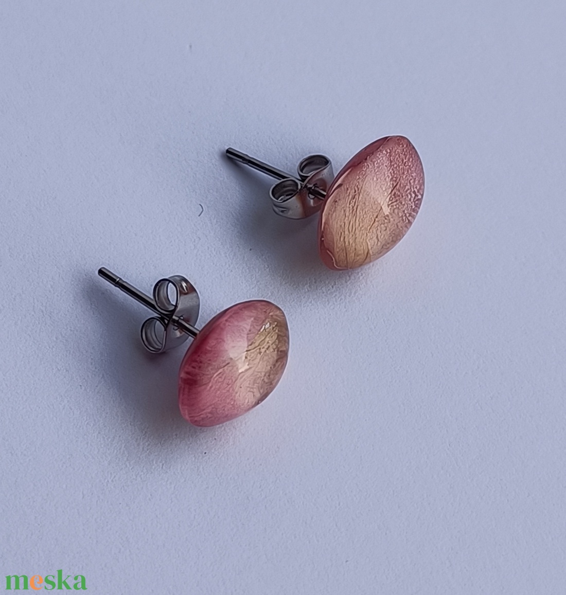 Rózsaszirom fülbevaló 04 - ékszer - fülbevaló - pötty fülbevaló - Meska.hu