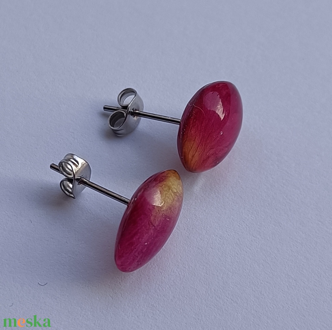 Rózsaszirom fülbevaló 02 - ékszer - fülbevaló - pötty fülbevaló - Meska.hu