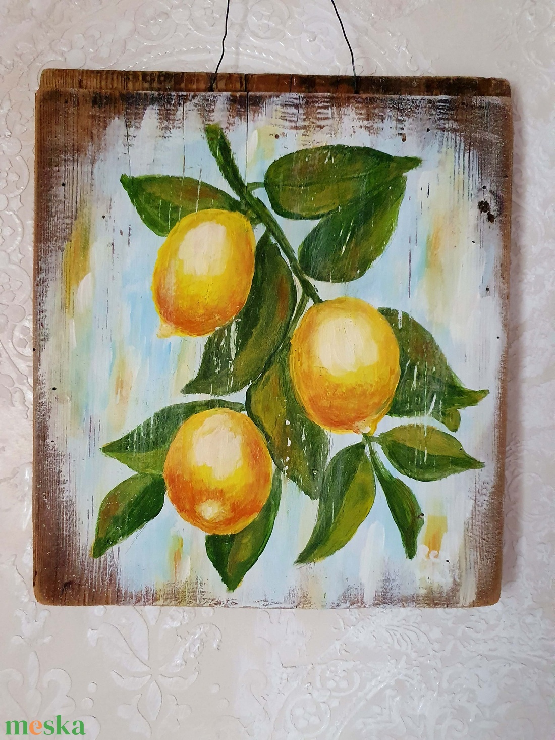 Festett fatábla - művészet - festmény - akril - Meska.hu