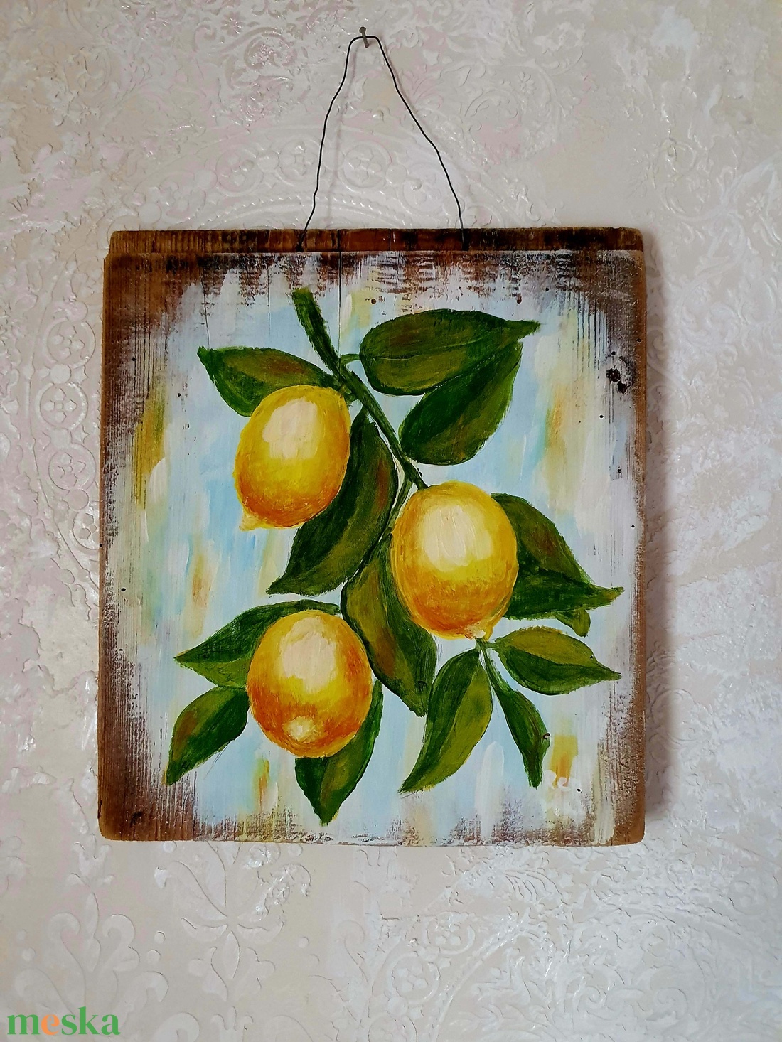 Festett fatábla - művészet - festmény - akril - Meska.hu