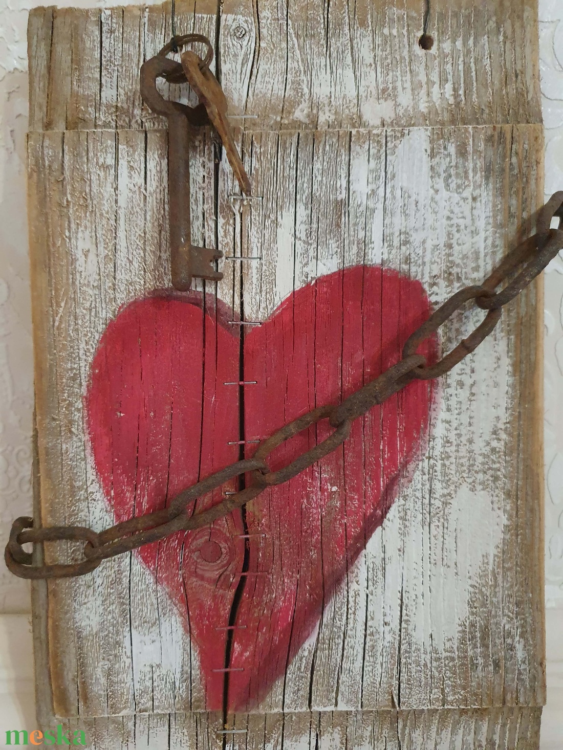 Rusztikus szív fatábla - otthon & életmód - dekoráció - kép & falikép - fából készült kép - Meska.hu