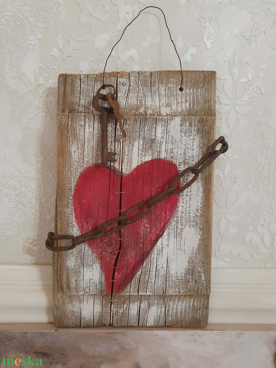 Rusztikus szív fatábla - otthon & életmód - dekoráció - kép & falikép - fából készült kép - Meska.hu