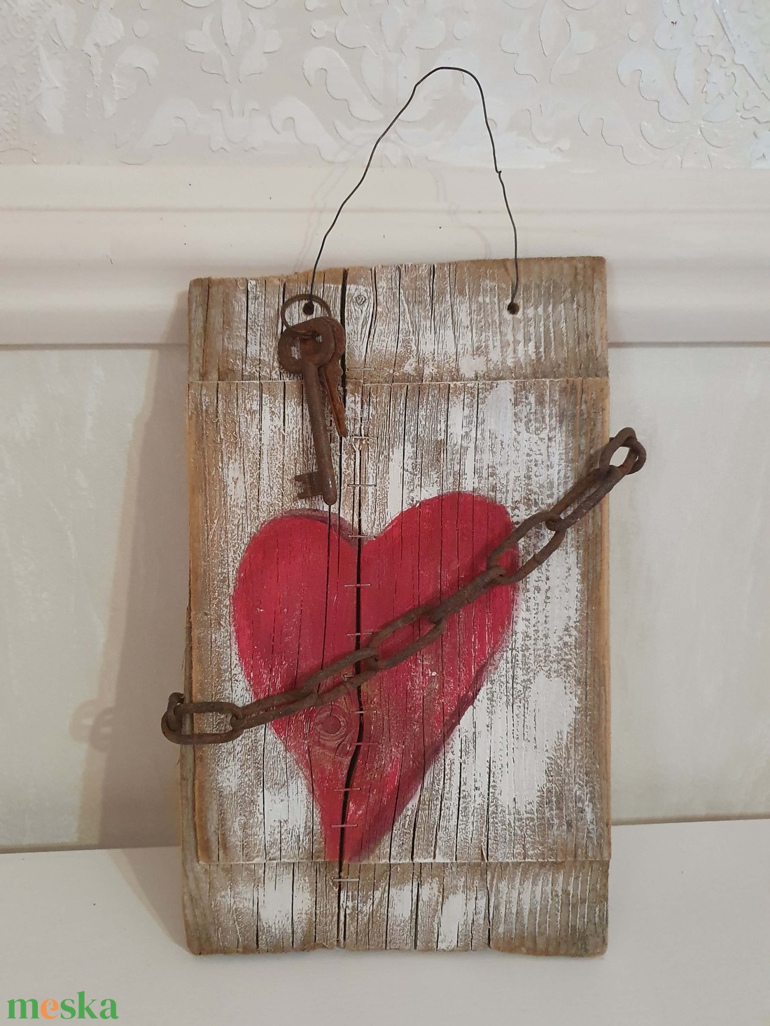 Rusztikus szív fatábla - otthon & életmód - dekoráció - kép & falikép - fából készült kép - Meska.hu