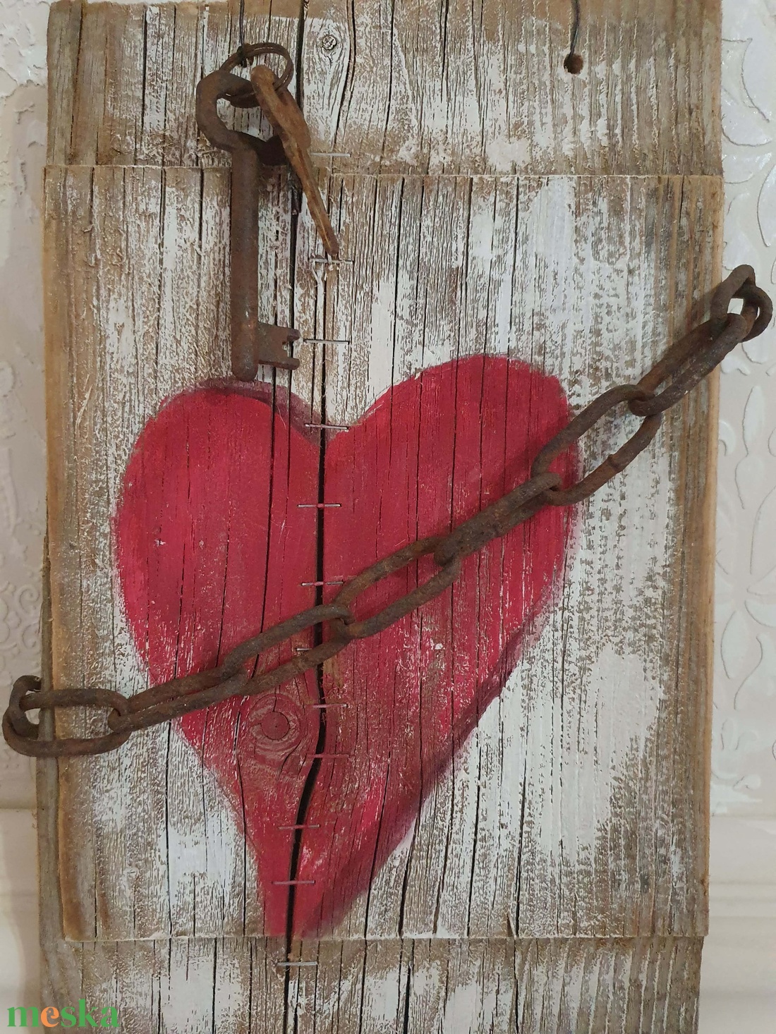 Rusztikus szív fatábla - otthon & életmód - dekoráció - kép & falikép - fából készült kép - Meska.hu