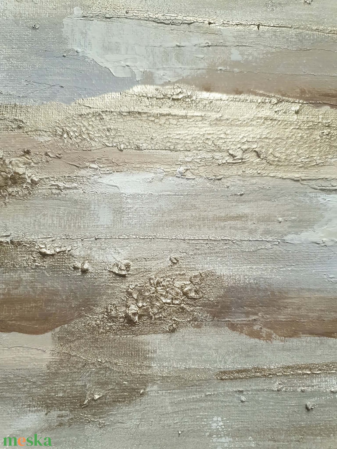 Absztrakt beige-krémfehér akrilfestmény - művészet - festmény - akril - Meska.hu