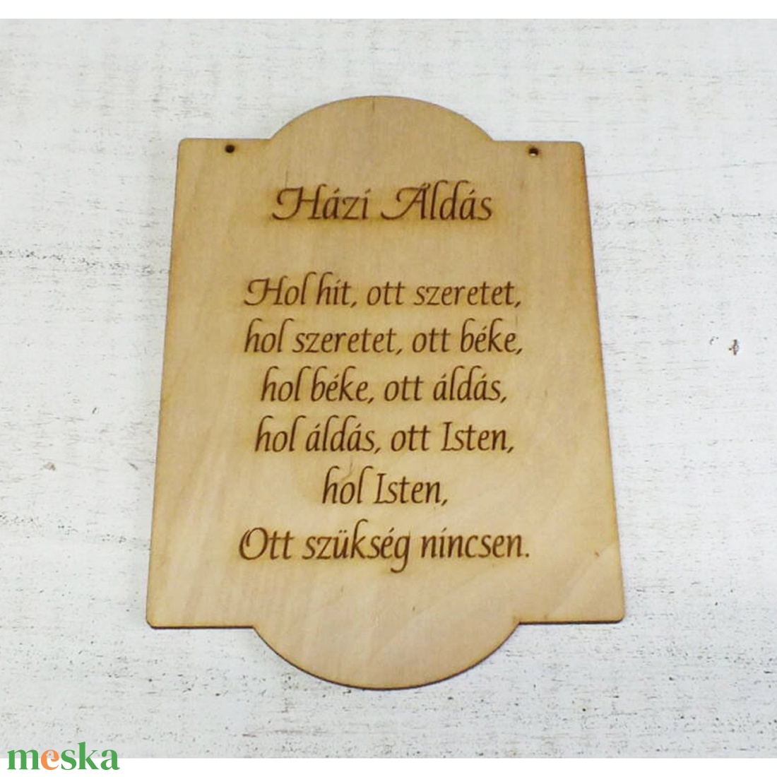 Fa házi áldás táble, lézervágott, gravírozott - otthon & életmód - dekoráció - kép & falikép - fából készült kép - Meska.hu