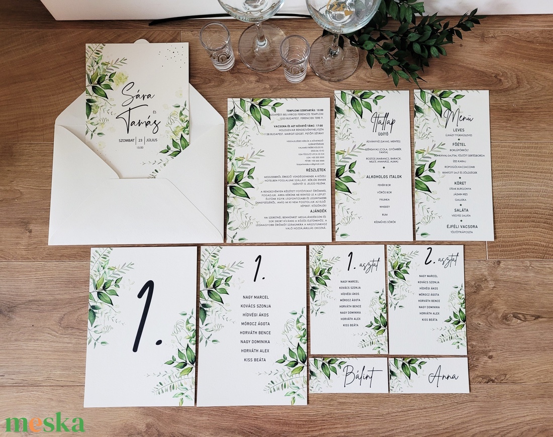 esküvői ültetőkártya, greenery - esküvő - meghívó & kártya - menü - Meska.hu esküvői ültetőkártya, greenery - esküvő - meghívó & kártya - menü - Meska.hu