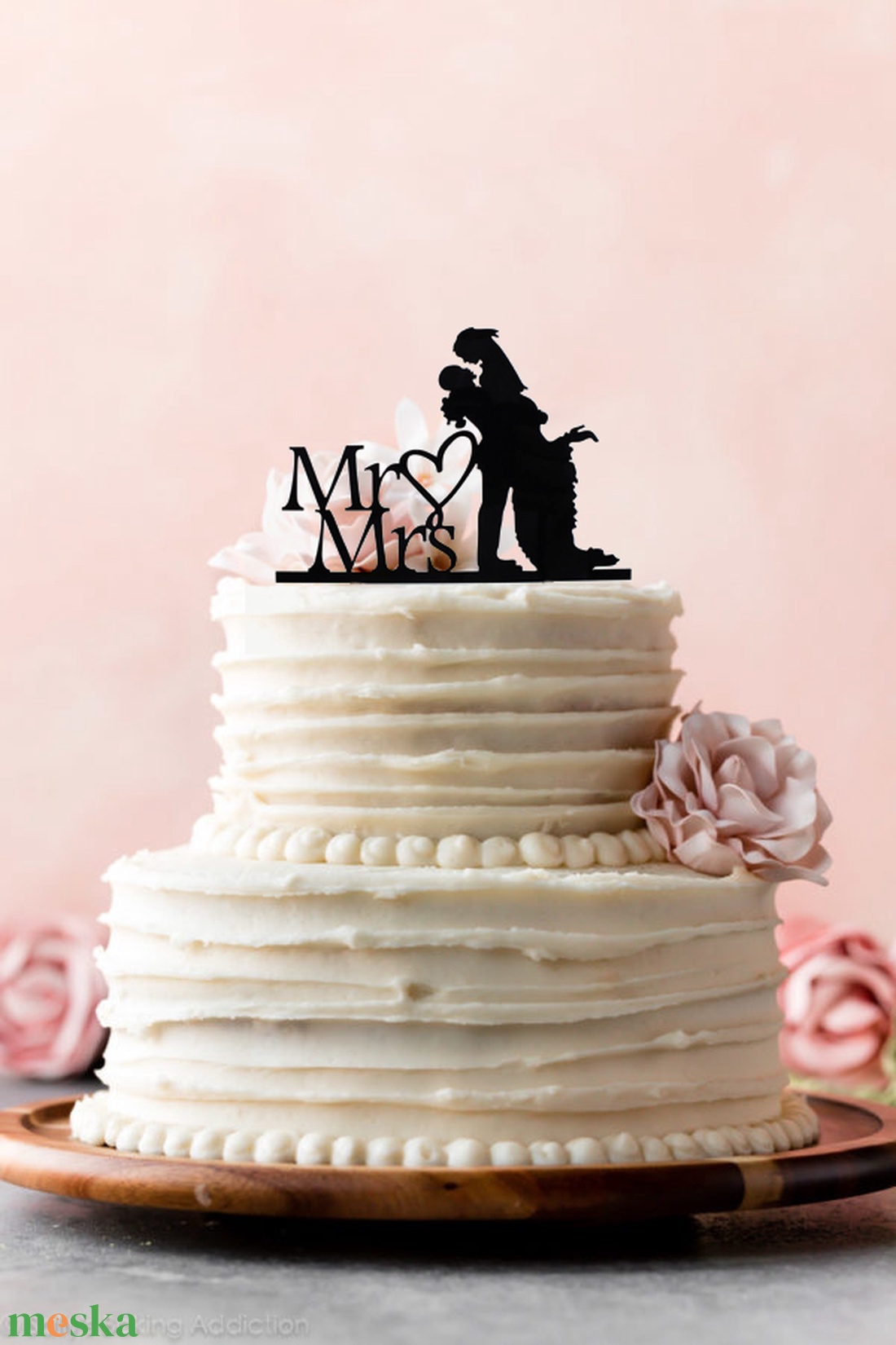 Esküvői tortabeszúró, torta dísz, plexi, fekete színben, több design - esküvő - dekoráció - sütidísz - Meska.hu