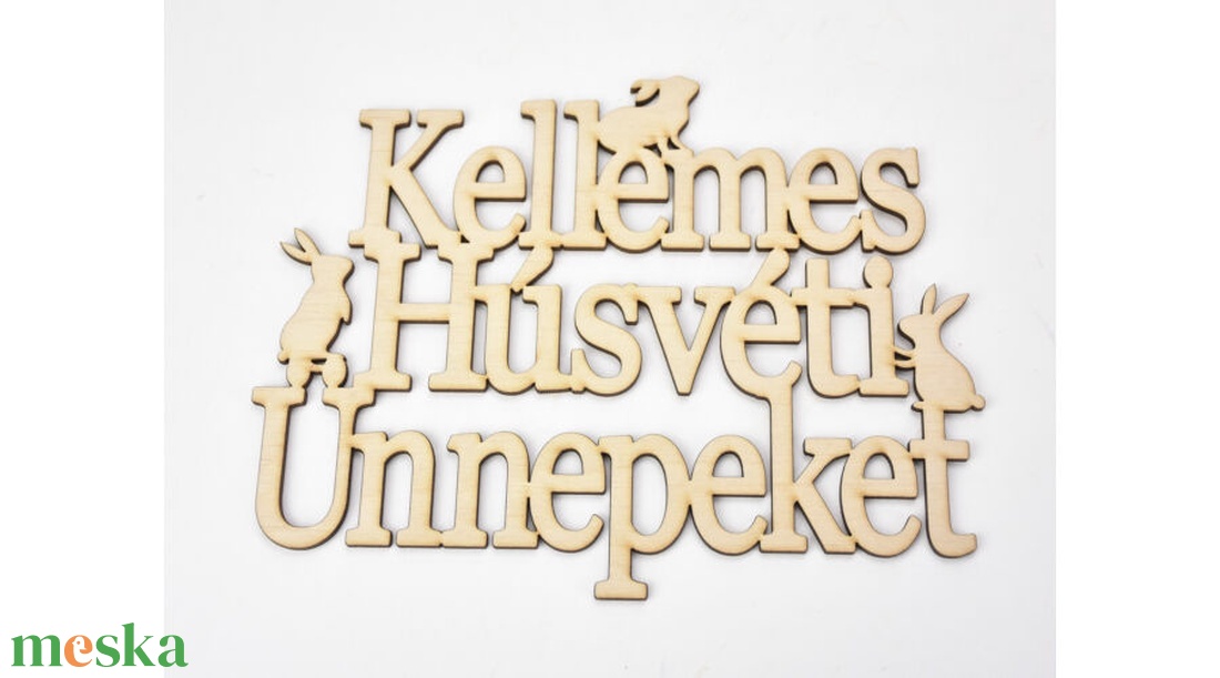 kellemes húsvéti ünnepeket fa tábla nyuszival, alap, festhető, dekorálható húsvéti dísz - otthon & életmód - dekoráció - asztal és polc dekoráció - asztaldísz - Meska.hu