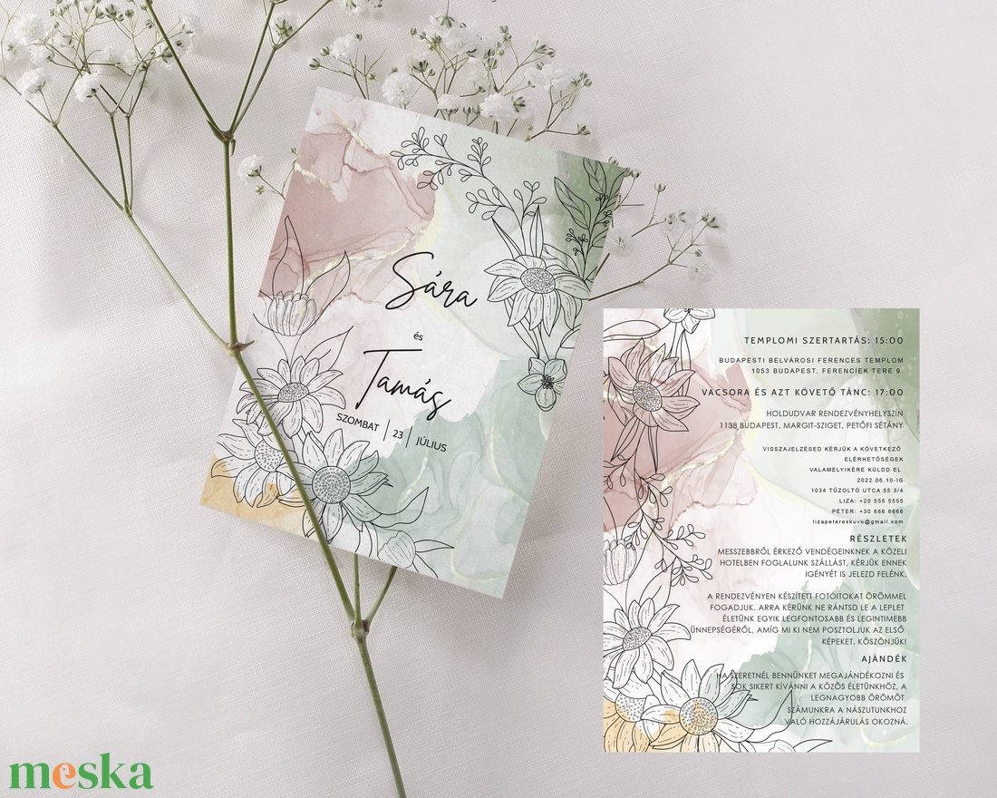 esküvői meghívó, kétoldalas A6 vagy A5 méret, virágos, napraforgó, vízfestékes - esküvő - meghívó & kártya - meghívó - Meska.hu esküvői meghívó, kétoldalas A6 vagy A5 méret, virágos, napraforgó, vízfestékes - esküvő - meghívó & kártya - meghívó - Meska.hu