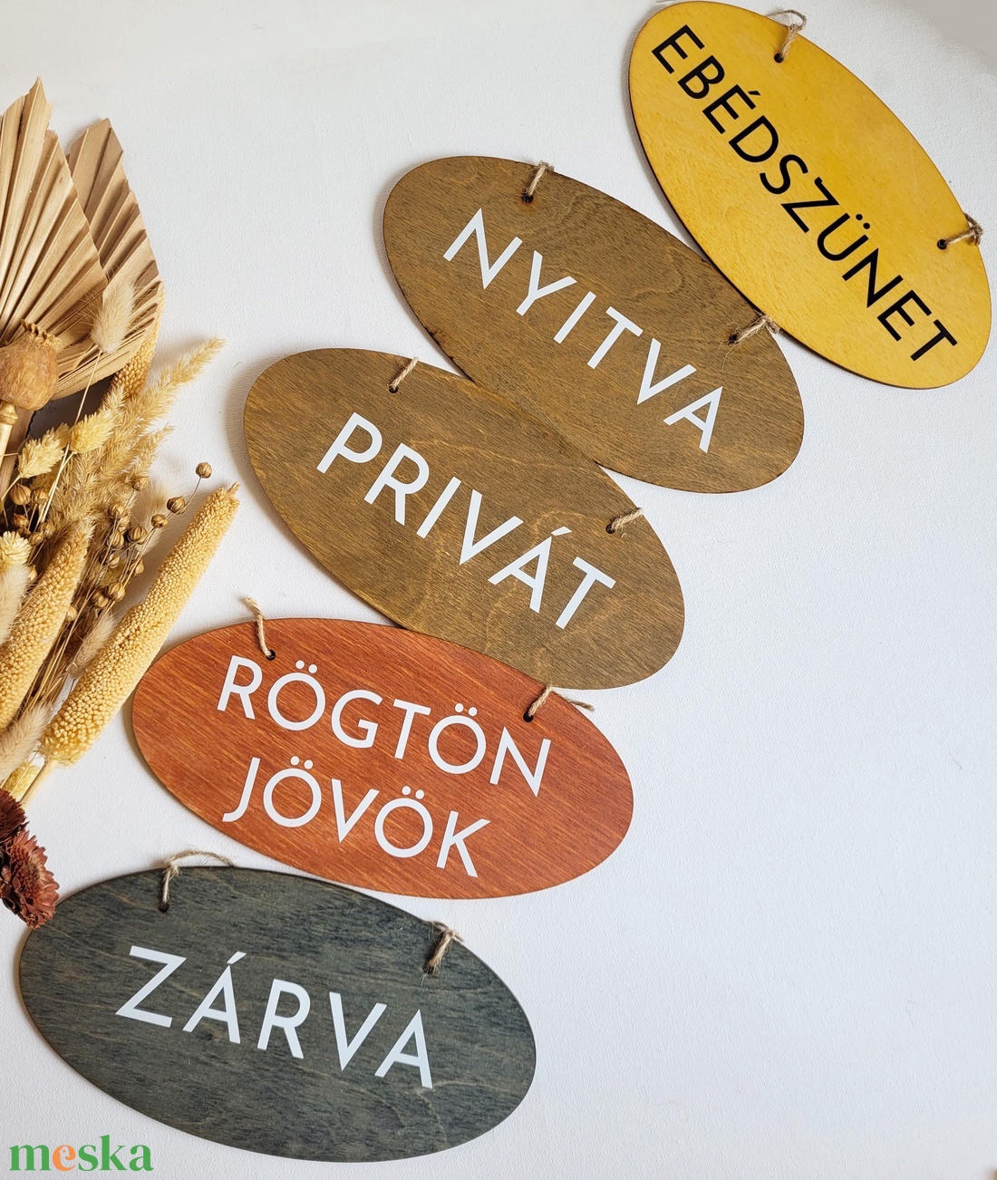 Feliratos fa tábla, Nyitva zárva, ebédszübet, egyedi akciós termékkép 1