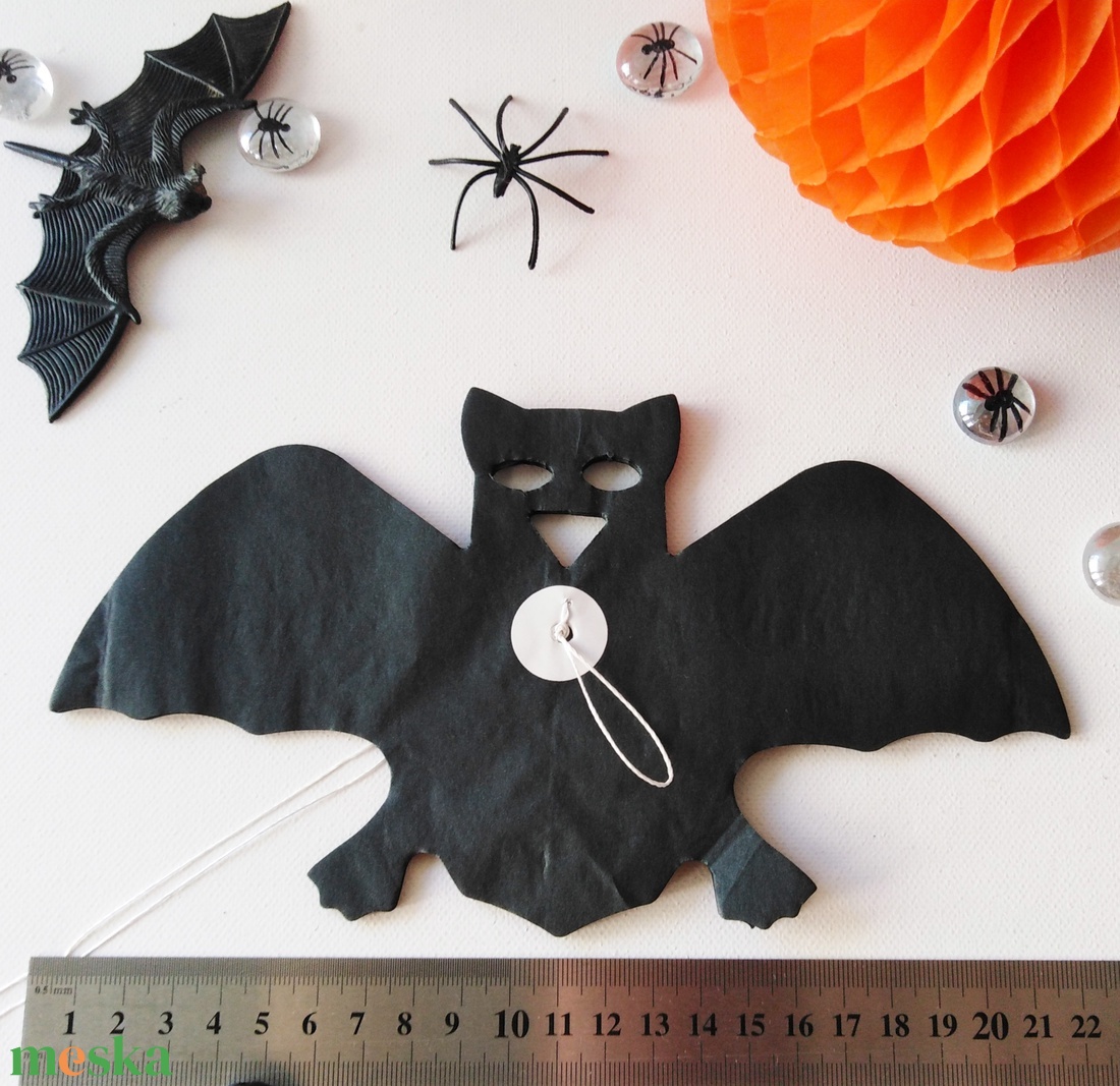 Denevér garland Halloween papír dekoráció 3 méter - otthon & életmód - dekoráció - halloween - halloweeni dekoráció - Meska.hu