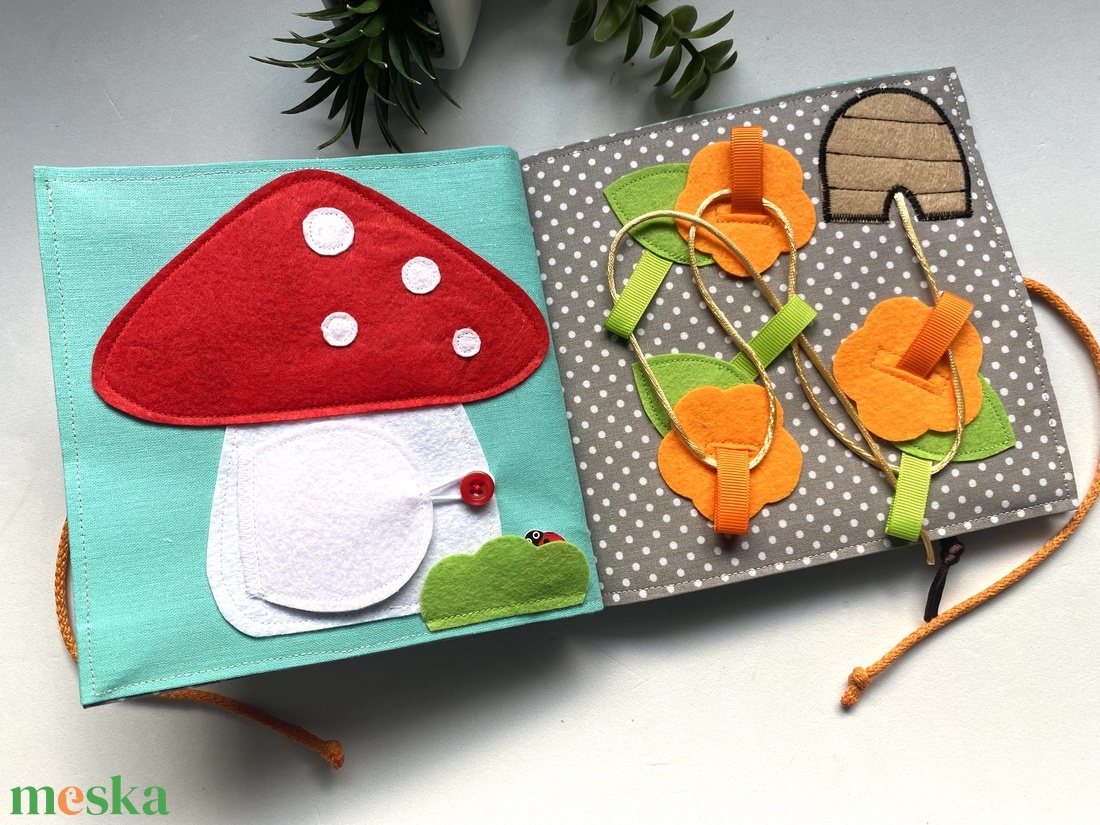 Csendeskönyv 6 oldallal, fejlesztőkönyv, matatókönyv 1 éves kortól, egyedi ajándék gyerekeknek - játék & sport - textilkönyv & babakönyv - Meska.hu