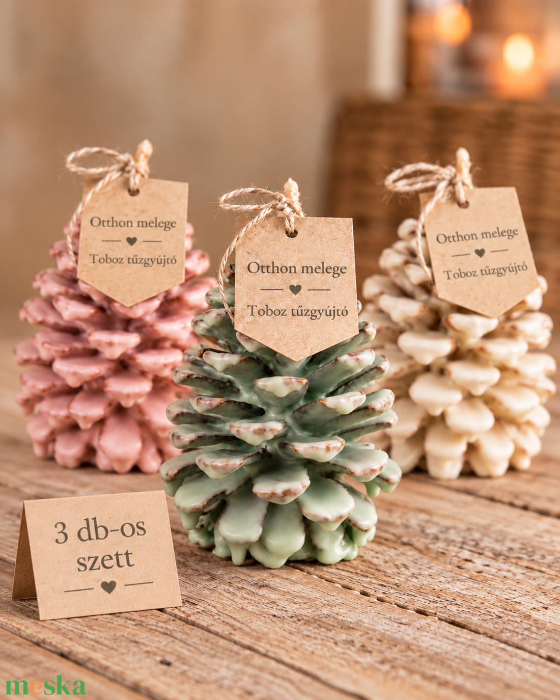 Otthon melege � viaszos toboz tűzgyújtó szett - karácsony - adventi díszek - adventi gyertyadíszek és koszorúdíszek - Meska.hu