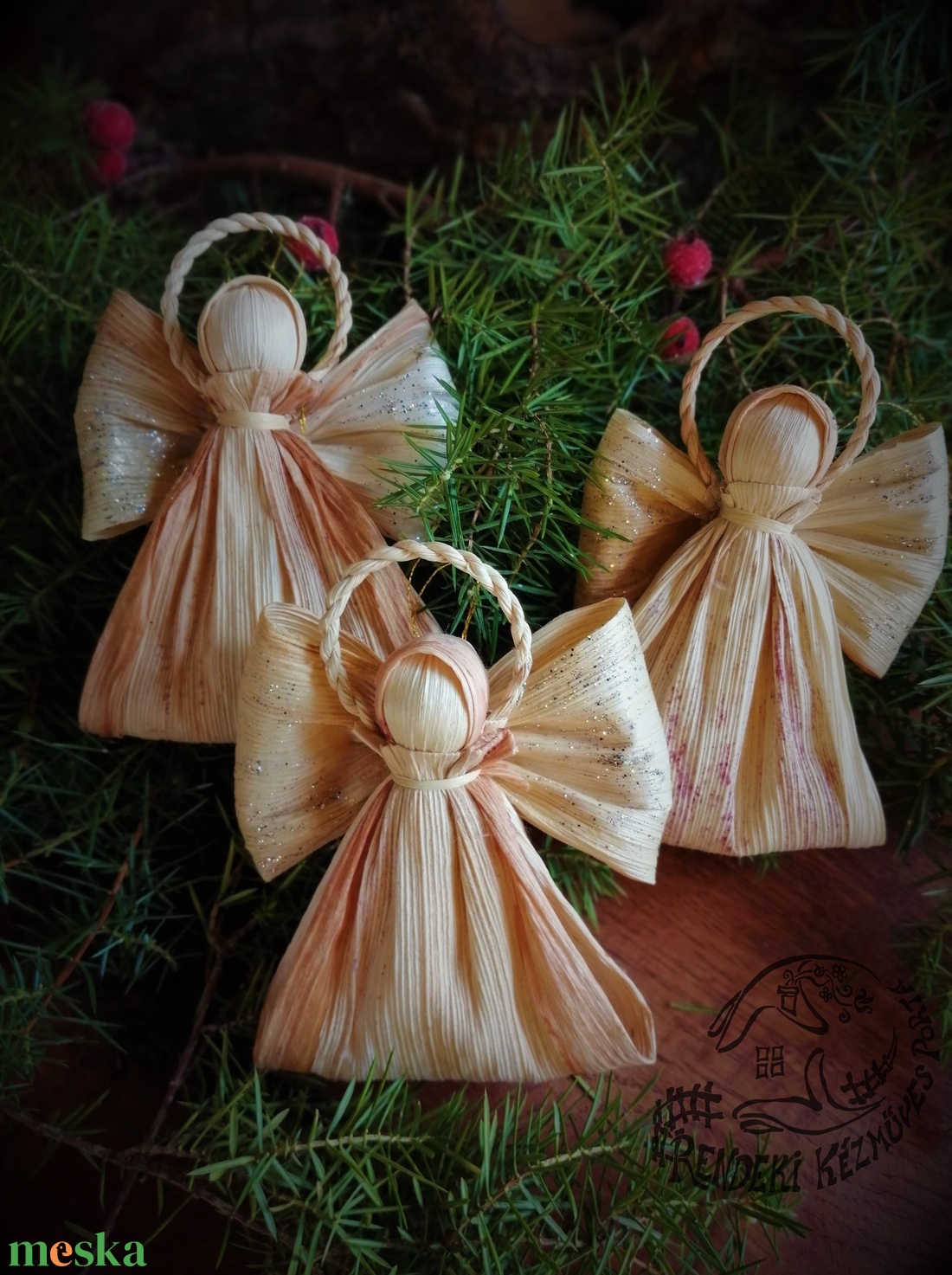 Csuhé angyalkák - karácsony - karácsonyi lakásdekoráció - karácsonyfadíszek - Meska.hu