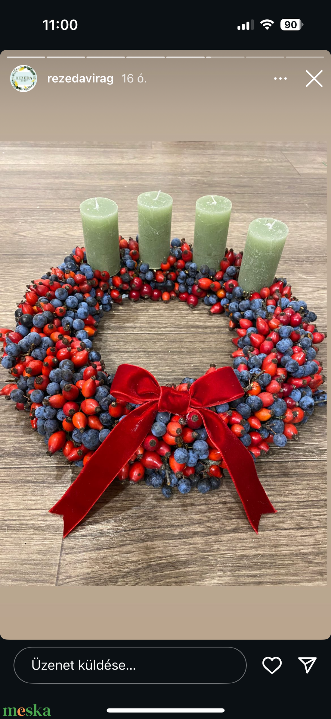 Csipkebogyó Kökény koszorú - otthon & életmód - dekoráció - virágdísz és tartó - koszorú - Meska.hu