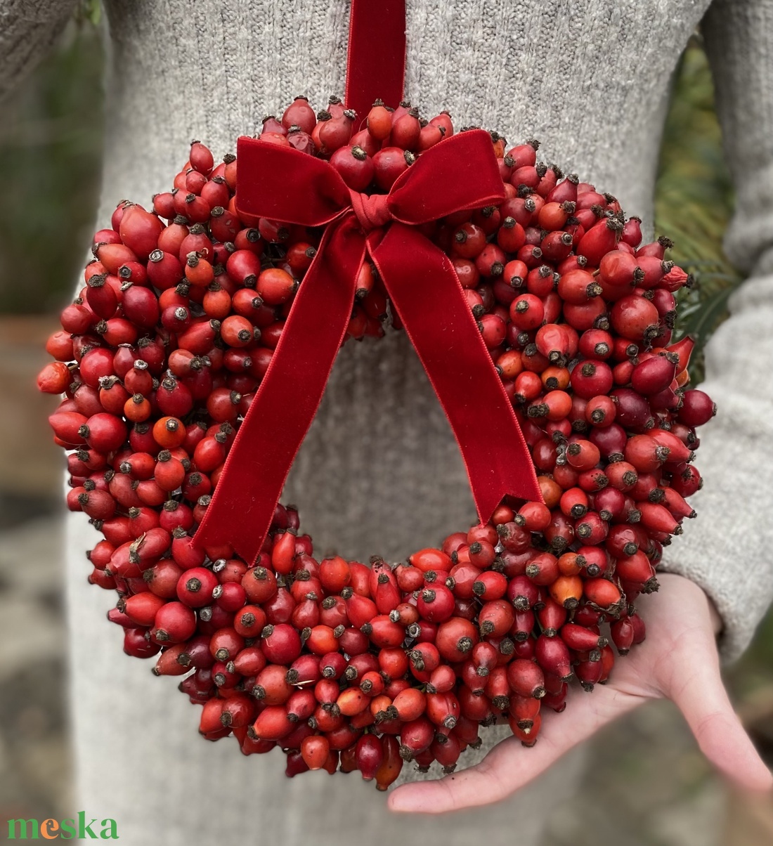 Csipkebogyó koszorú /ajtódísz - karácsony - adventi díszek - adventi gyertyadíszek és koszorúdíszek - Meska.hu