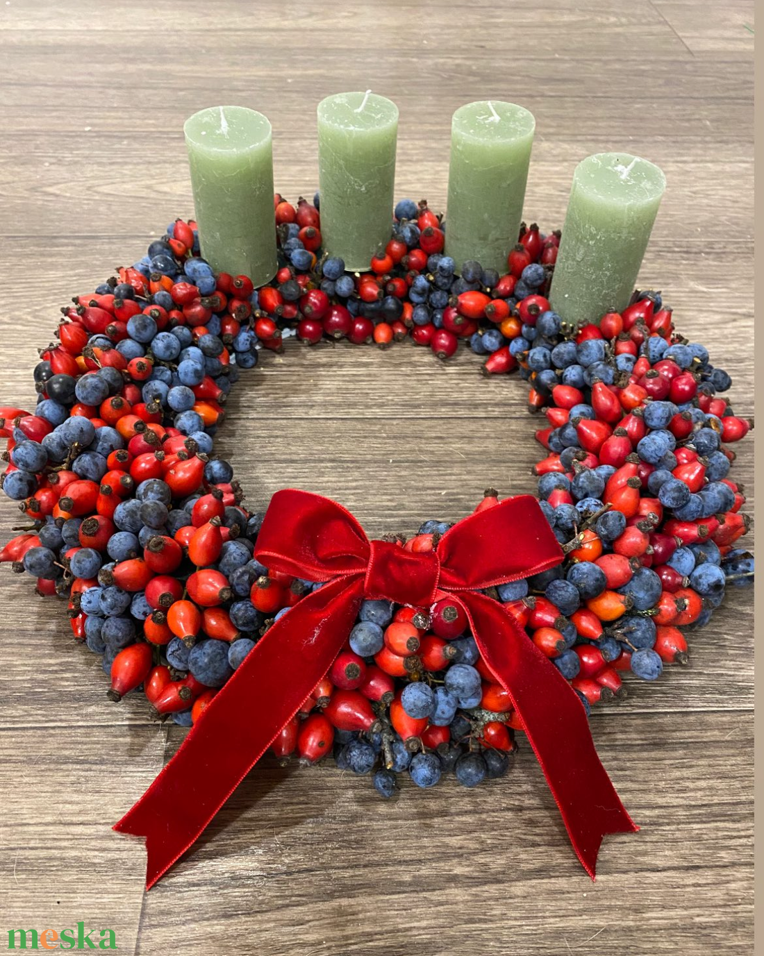Csipkebogyó koszorú /ajtódísz - karácsony - adventi díszek - adventi gyertyadíszek és koszorúdíszek - Meska.hu