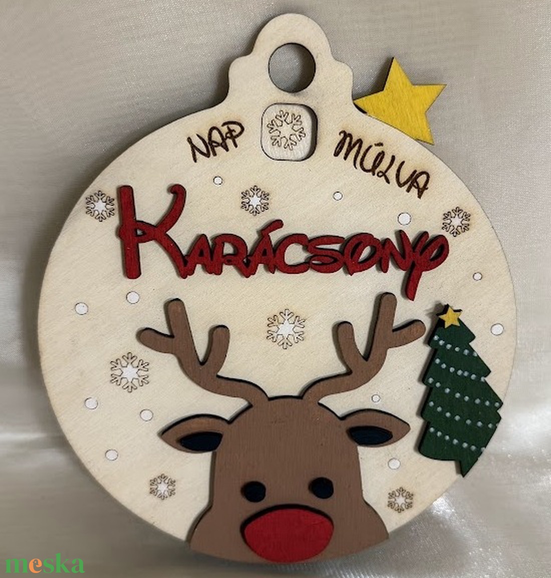 Rudolf karácsonyi visszaszámoló dekoráció - karácsony - adventi díszek - adventi naptár - Meska.hu