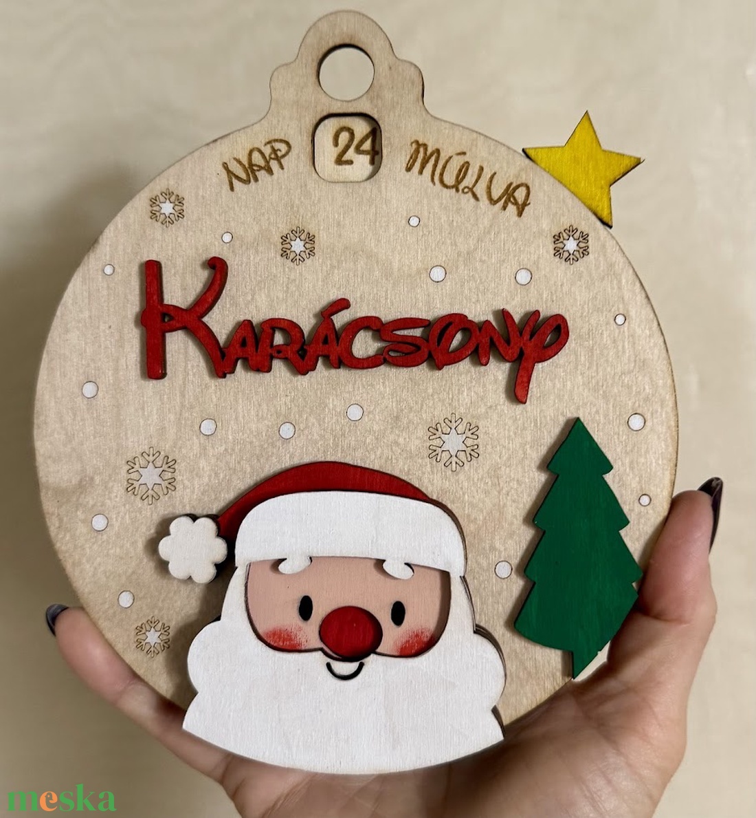 Télapós karácsonyi visszaszámoló dekoráció - karácsony - adventi díszek - adventi naptár - Meska.hu