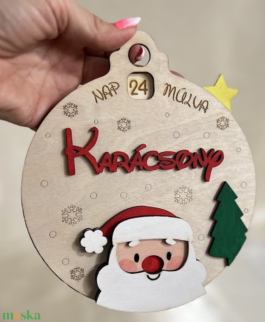 Télapós karácsonyi visszaszámoló dekoráció - karácsony - adventi díszek - adventi naptár - Meska.hu