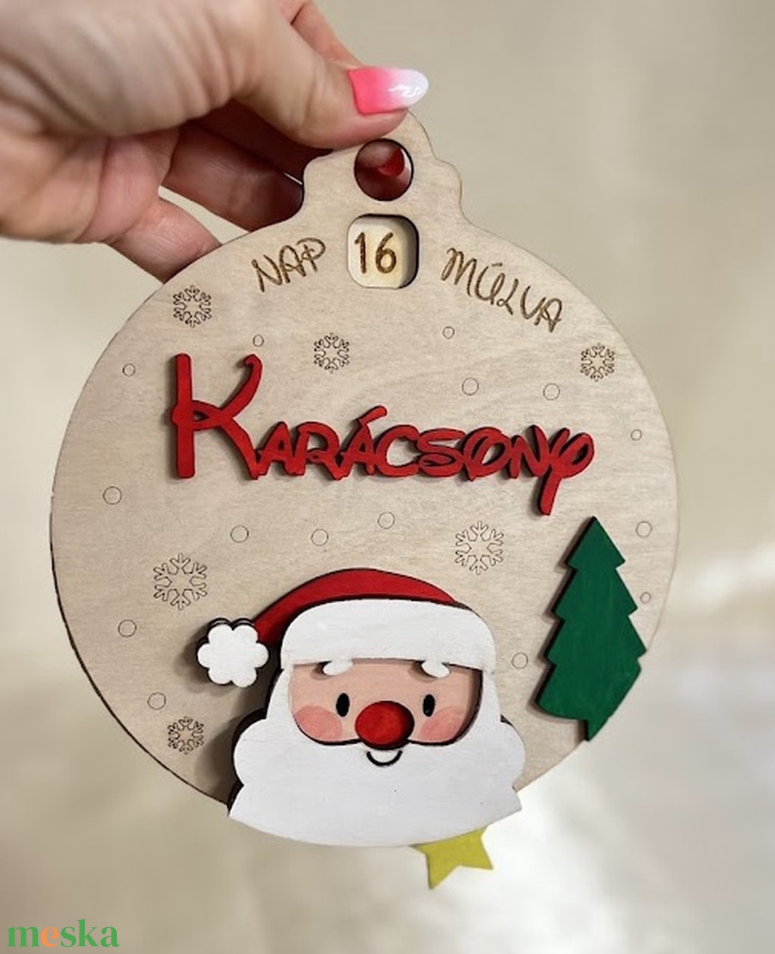 Télapós karácsonyi visszaszámoló dekoráció - karácsony - adventi díszek - adventi naptár - Meska.hu